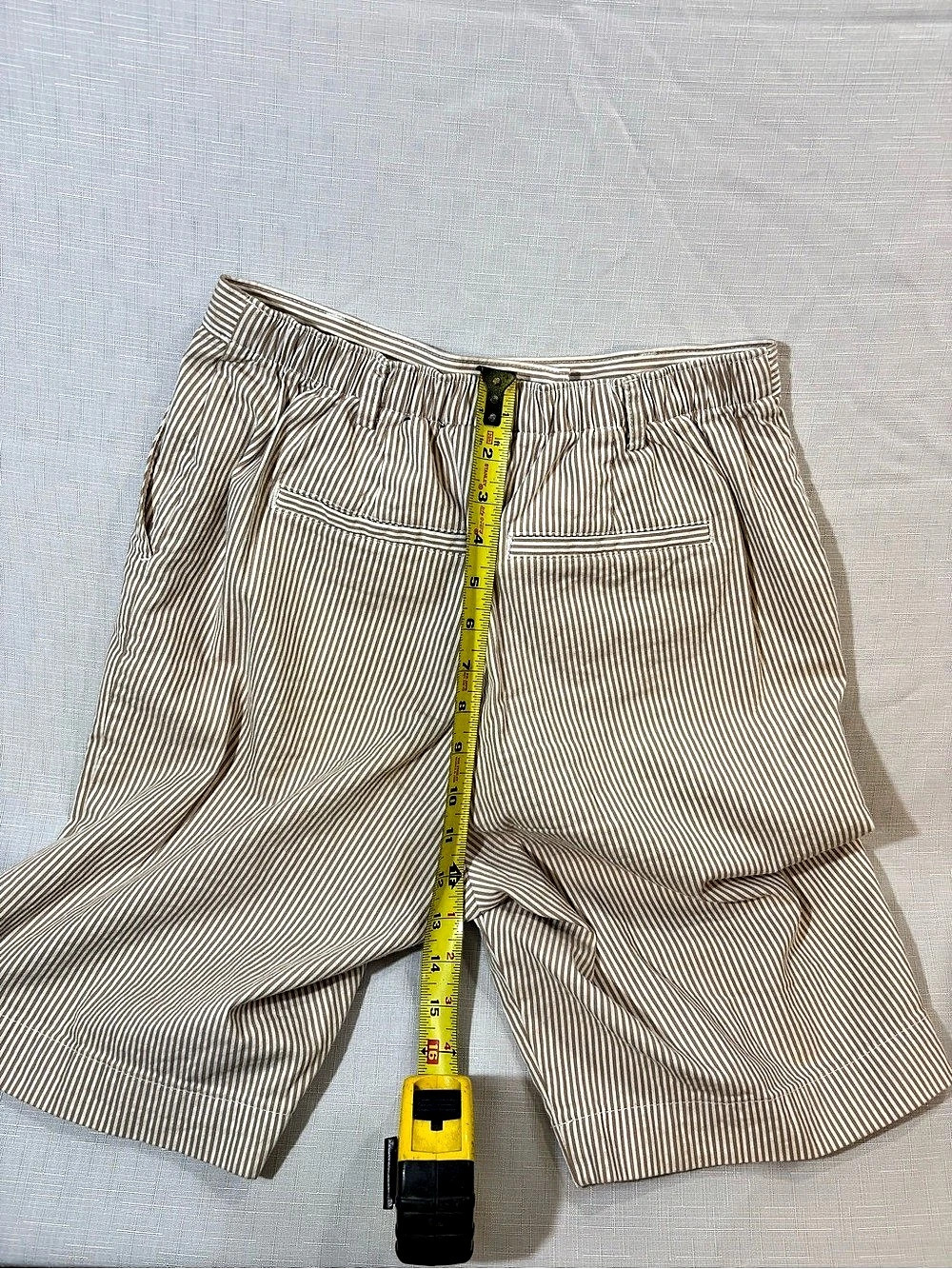 Island's End High Rise Shorts Striped Shorts in Brown & White Size 4 - Picture 5 of 8